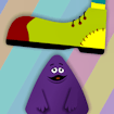 Grimace vs Giant Clown Shoes